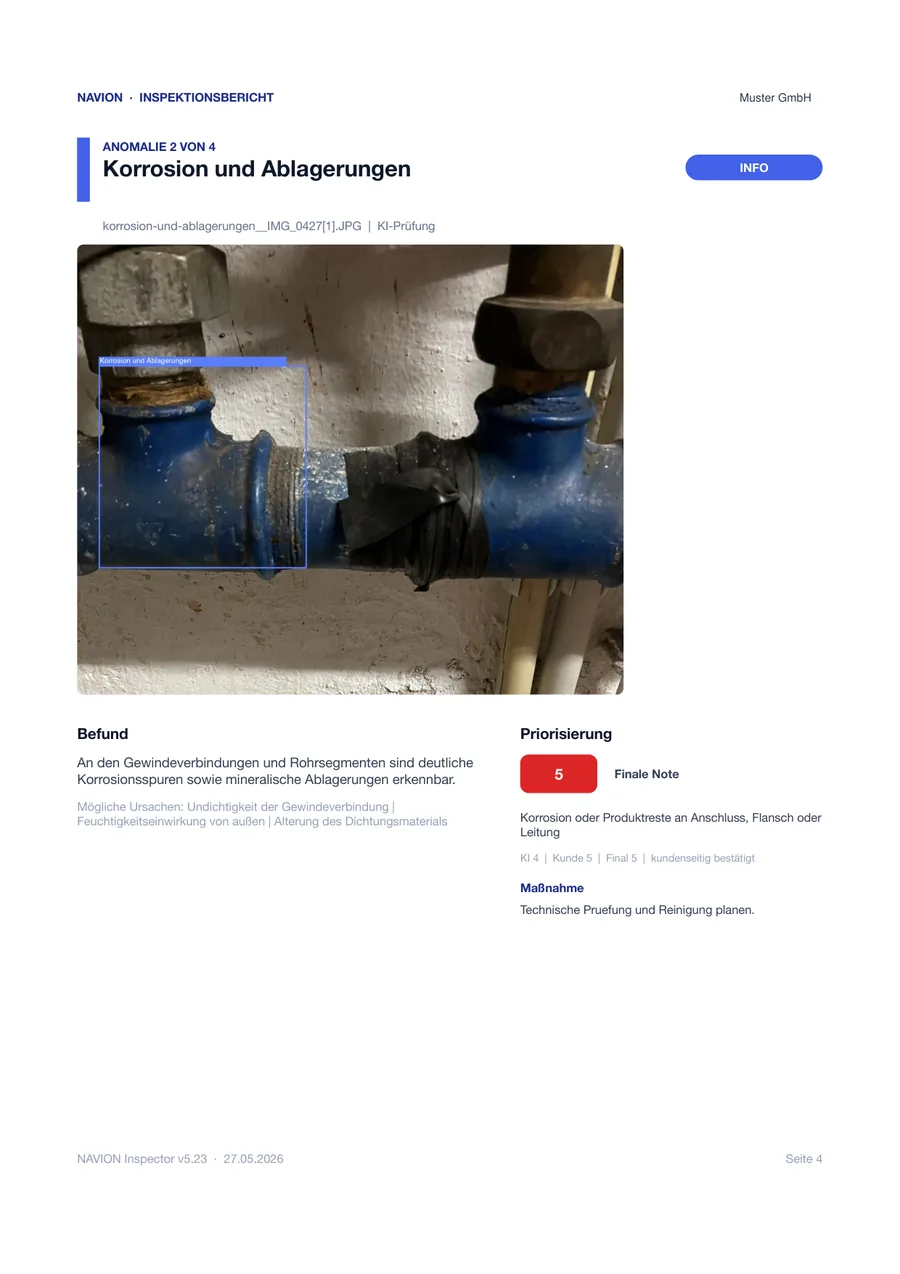 NAVION Inspektionsbericht · Befund