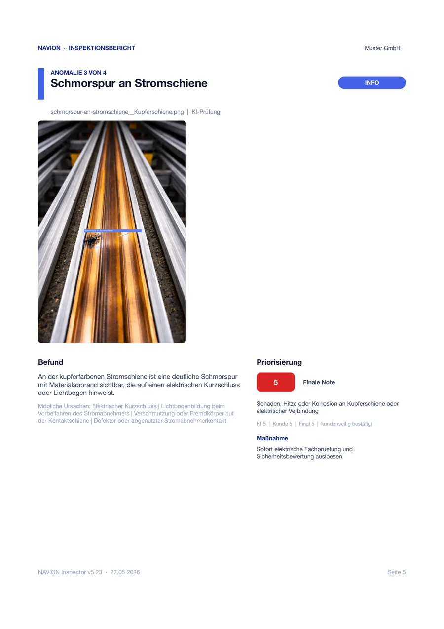 NAVION Inspektionsbericht · Befund